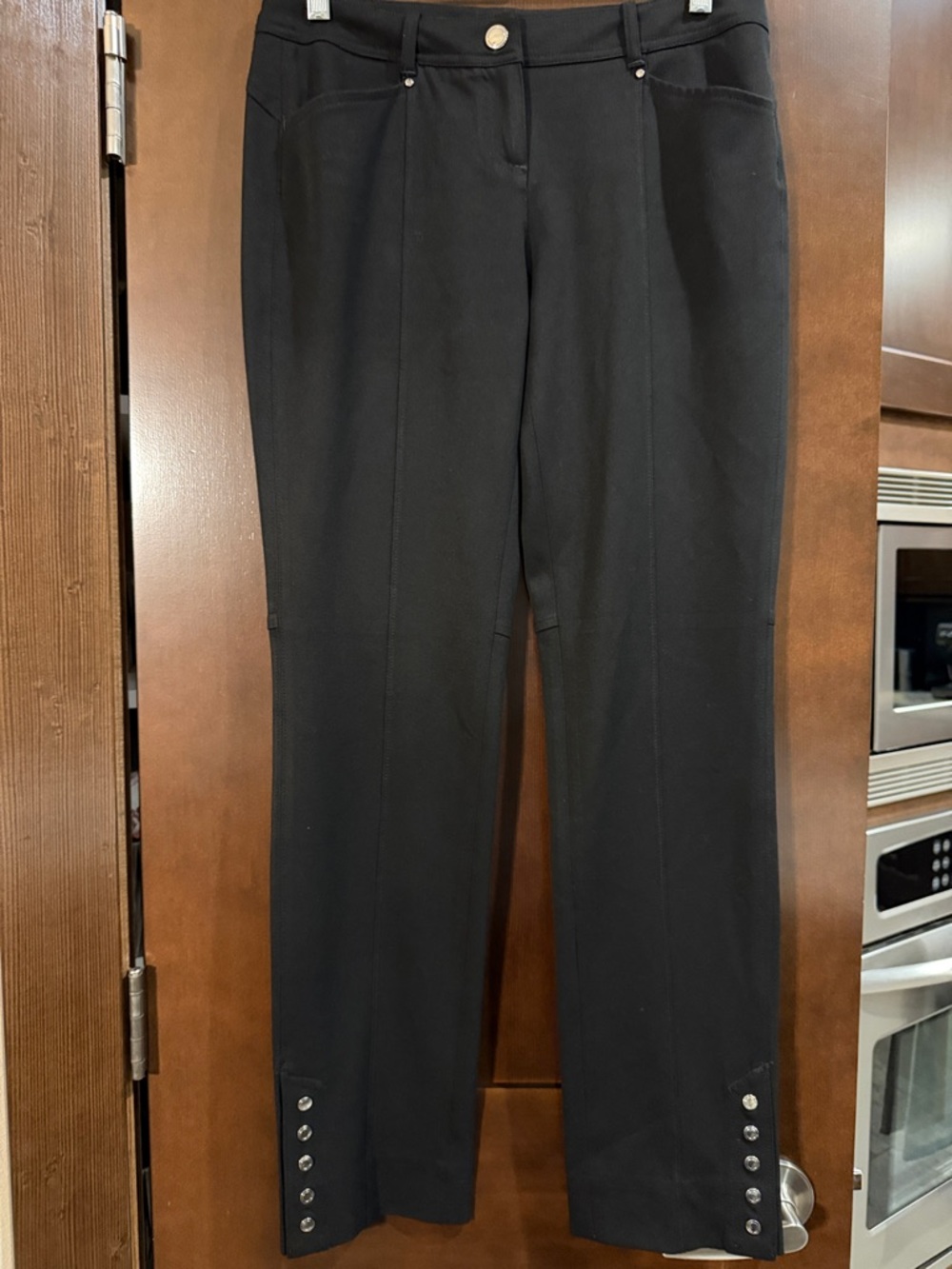 White House Black Market Black Blanc Dress Pants with Button Ankle Detail